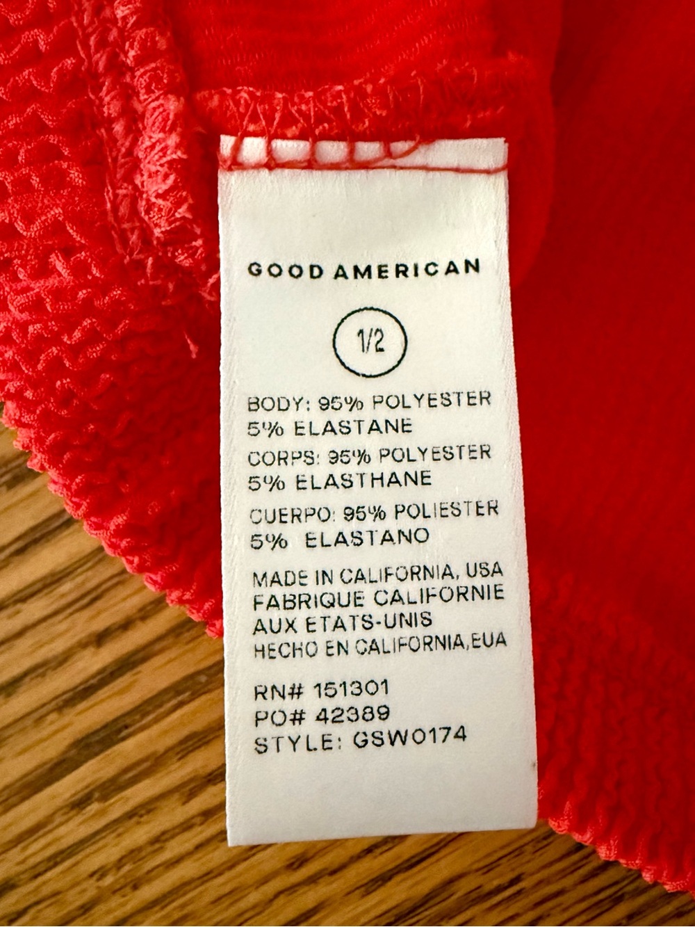 GOOD AMERICAN Always Fits Band Bikini Top - Bright Poppy - Picture 5 of 9